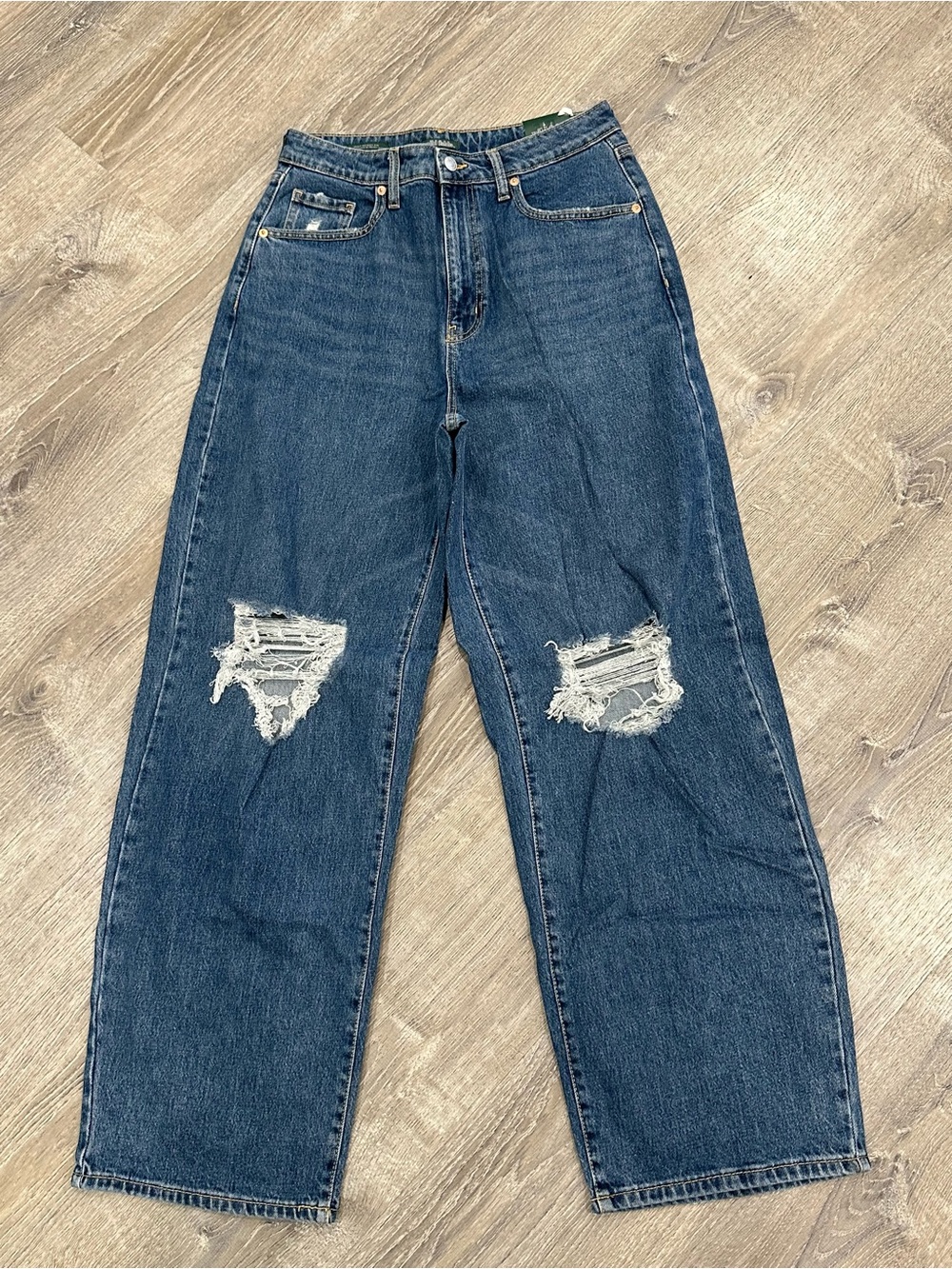 wild fable Ripped Highest Rise Baggy Jeans - Indigo Blue